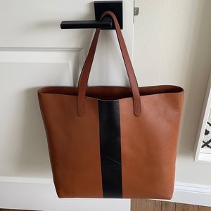 NEW Madewell Leather Striped Transport Tote ~
